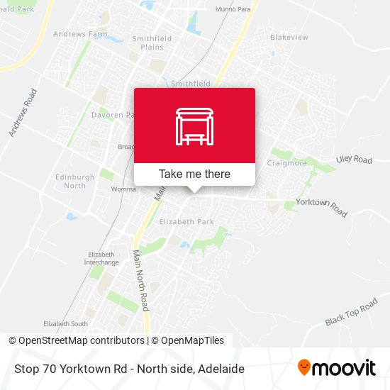 Stop 70 Yorktown Rd - North side map