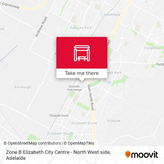 Zone B Elizabeth City Centre - North West side map