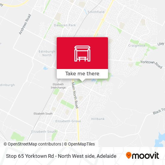 Stop 65 Yorktown Rd - North West side map