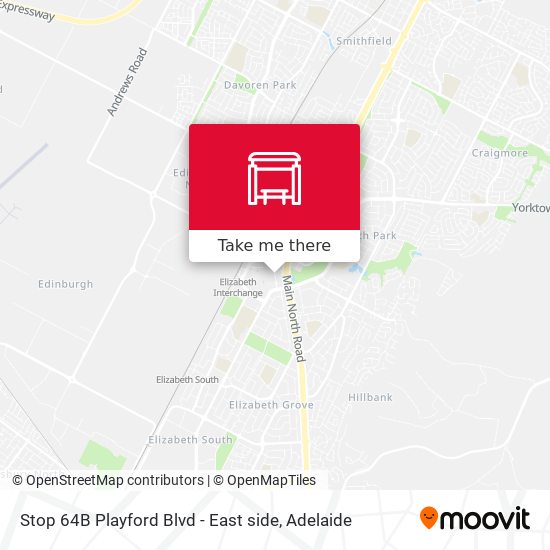 Stop 64B Playford Blvd - East side map