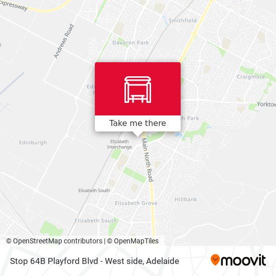 Stop 64B Playford Blvd - West side map