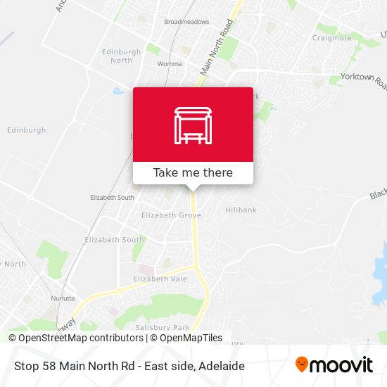 Stop 58 Main North Rd - East side map