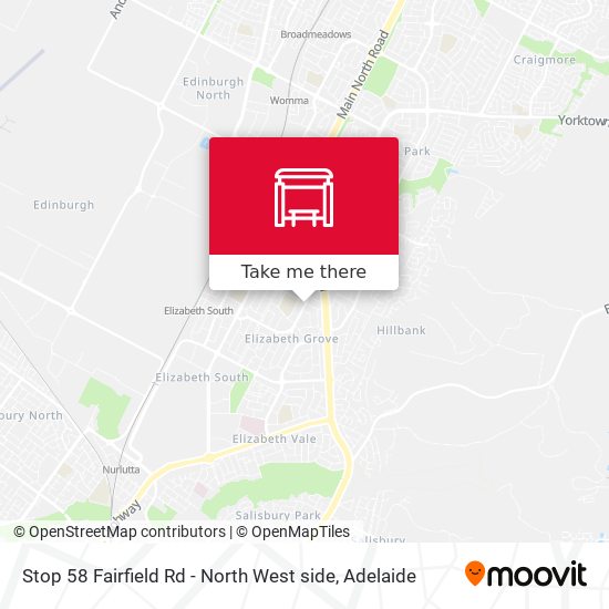 Stop 58 Fairfield Rd - North West side map