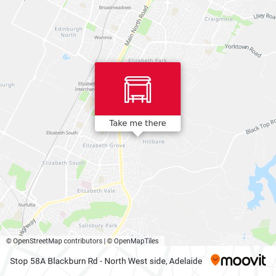 Stop 58A Blackburn Rd - North West side map