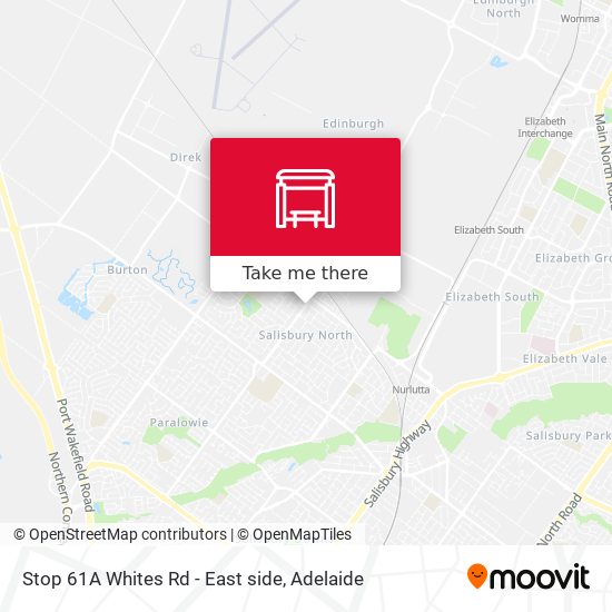 Stop 61A Whites Rd - East side map