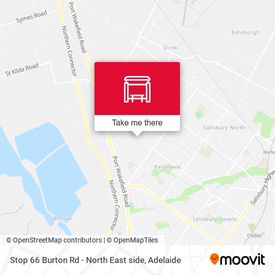 Stop 66 Burton Rd - North East side map