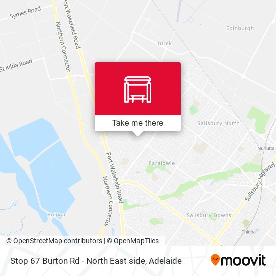 Stop 67 Burton Rd - North East side map