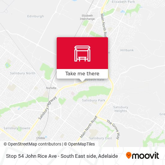 Stop 54 John Rice Ave - South East side map