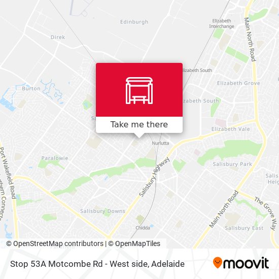 Stop 53A Motcombe Rd - West side map