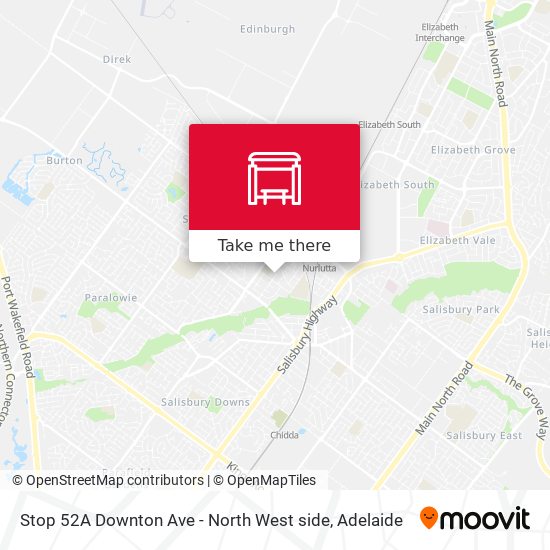 Stop 52A Downton Ave - North West side map