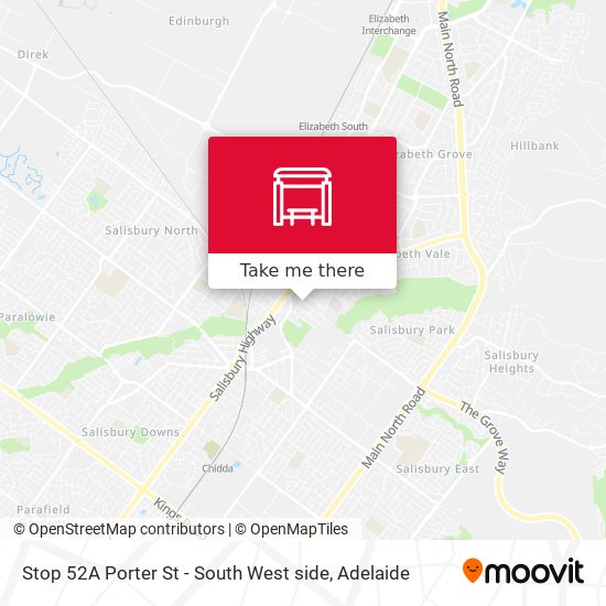 Stop 52A Porter St - South West side map
