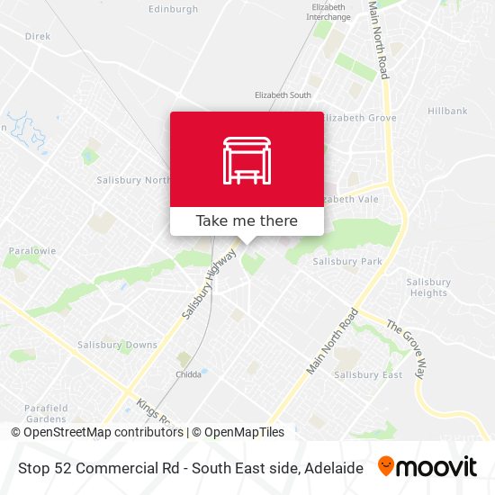 Stop 52 Commercial Rd - South East side map