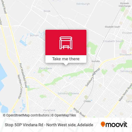 Stop 50P Vindana Rd - North West side map