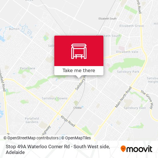 Stop 49A Waterloo Corner Rd - South West side map