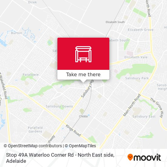 Mapa Stop 49A Waterloo Corner Rd - North East side