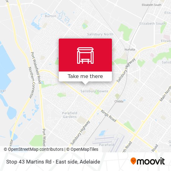 Stop 43 Martins Rd - East side map