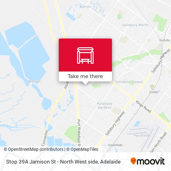 Stop 39A Jamison St - North West side map