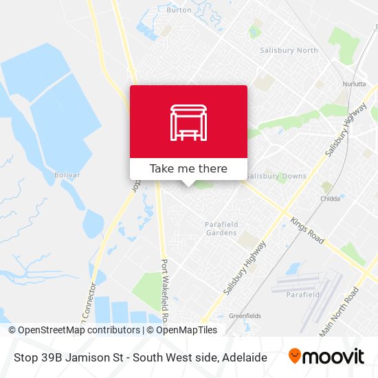 Stop 39B Jamison St - South West side map