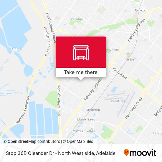 Stop 36B Oleander Dr - North West side map