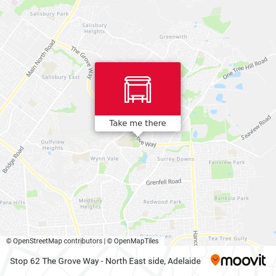 Stop 62 The Grove Way - North East side map