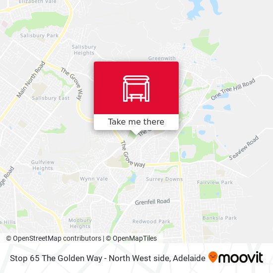 Stop 65 The Golden Way - North West side map
