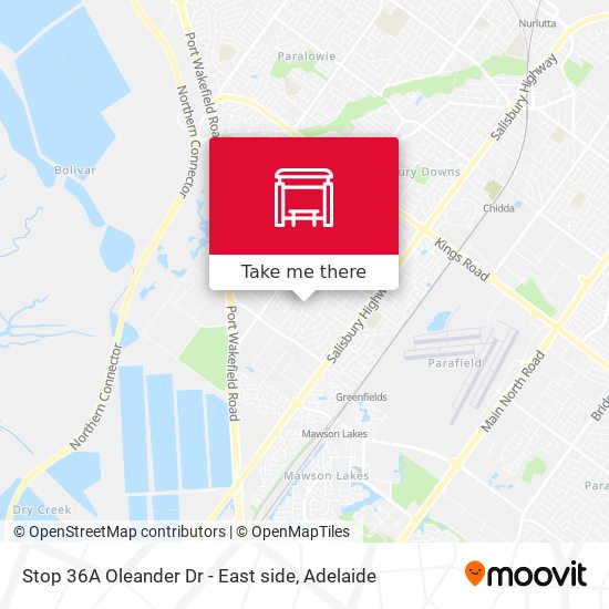 Stop 36A Oleander Dr - East side map