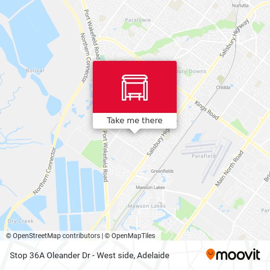 Stop 36A Oleander Dr - West side map