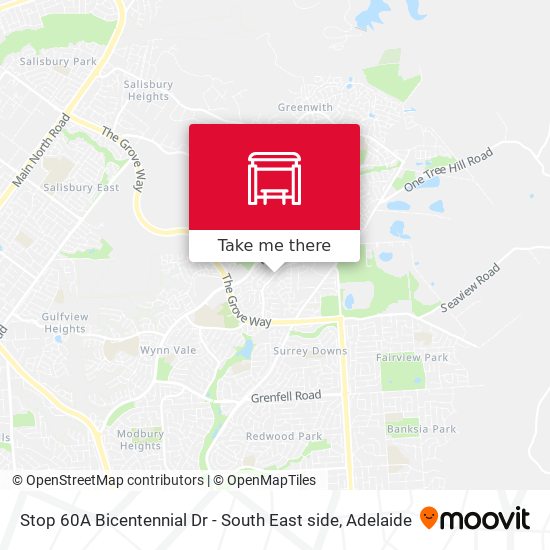 Stop 60A Bicentennial Dr - South East side map