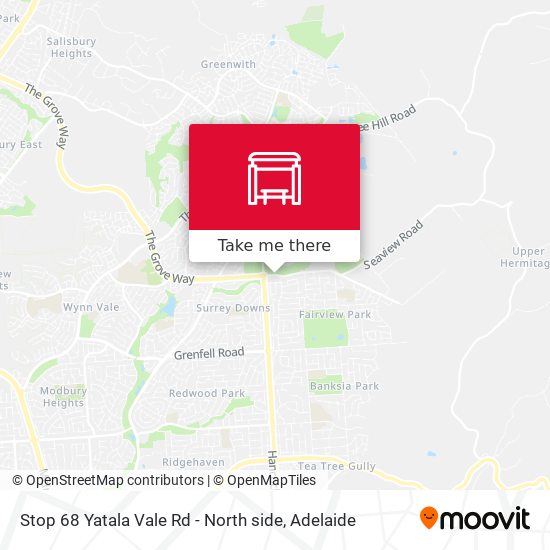 Stop 68 Yatala Vale Rd - North side map