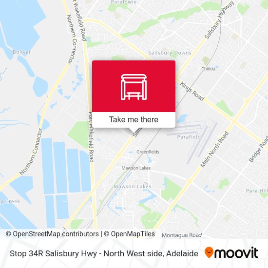 Stop 34R Salisbury Hwy - North West side map