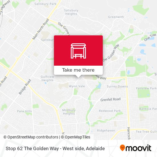 Stop 62 The Golden Way - West side map