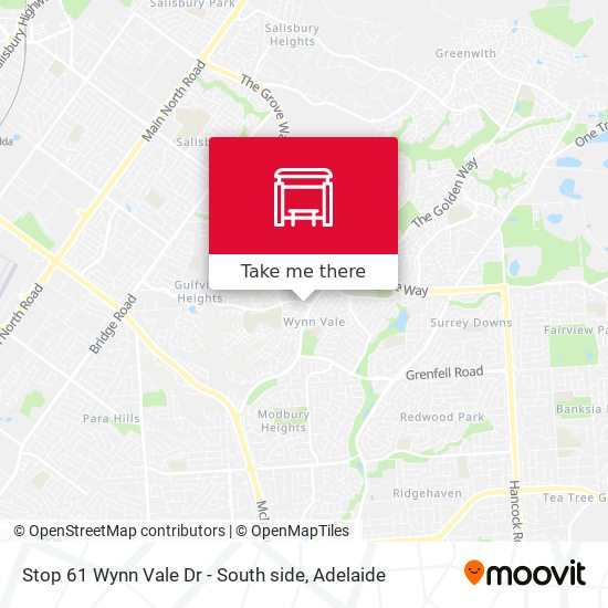 Stop 61 Wynn Vale Dr - South side map