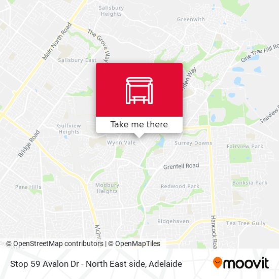 Stop 59 Avalon Dr - North East side map