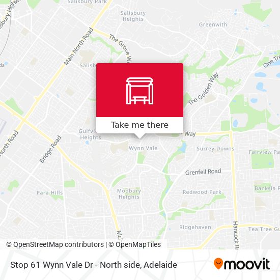 Stop 61 Wynn Vale Dr - North side map