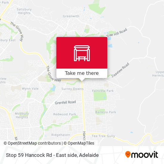 Stop 59 Hancock Rd - East side map