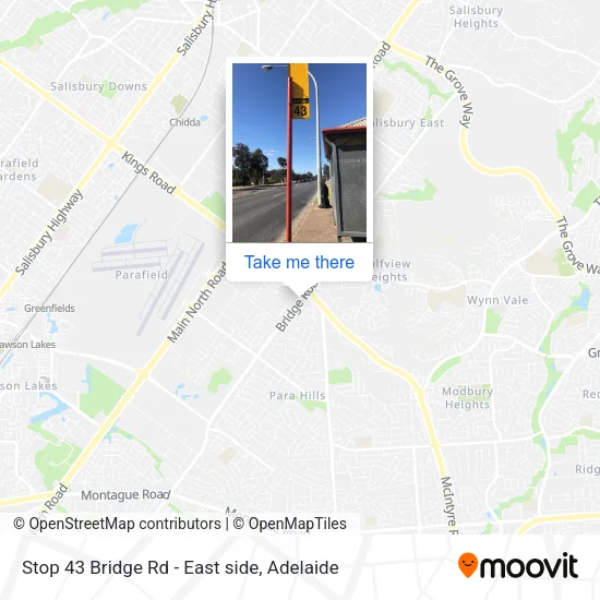 Stop 43 Bridge Rd - East side map