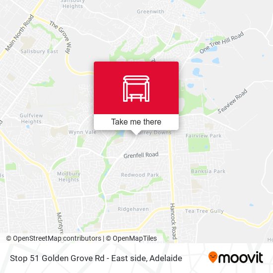 Mapa Stop 51 Golden Grove Rd - East side