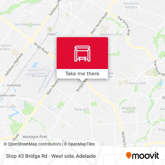 Stop 43 Bridge Rd - West side map