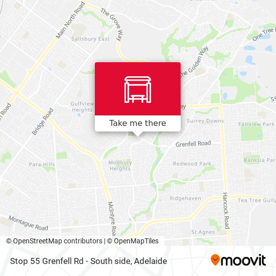 Stop 55 Grenfell Rd - South side map