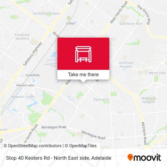 Stop 40 Kesters Rd - North East side map