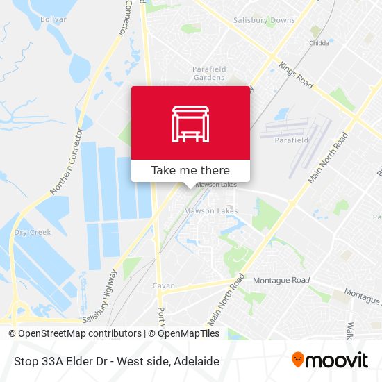 Stop 33A Elder Dr - West side map