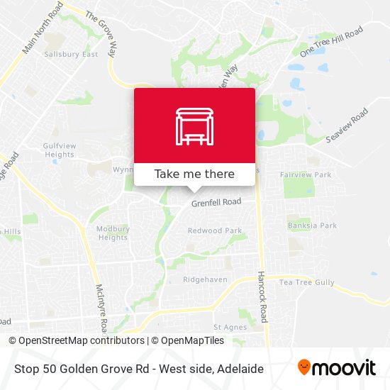 Stop 50 Golden Grove Rd - West side map