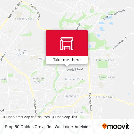 Mapa Stop 50 Golden Grove Rd - West side