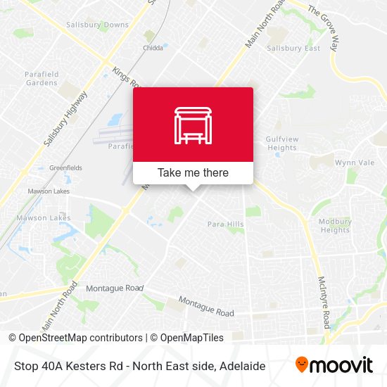 Stop 40A Kesters Rd - North East side map
