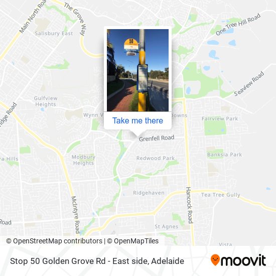 Mapa Stop 50 Golden Grove Rd - East side