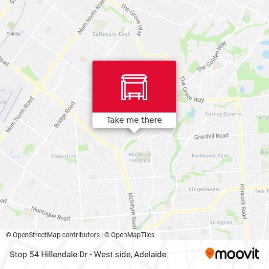 Stop 54 Hillendale Dr - West side map