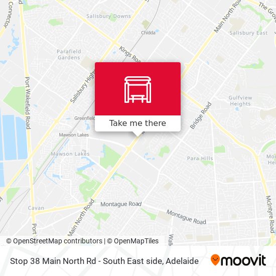 Stop 38 Main North Rd - South East side map