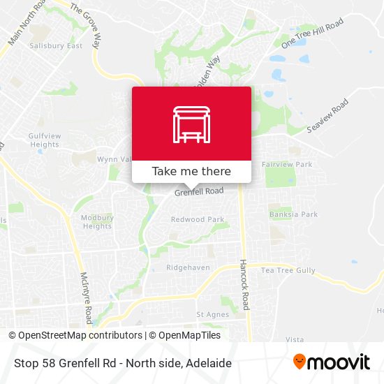 Stop 58 Grenfell Rd - North side map