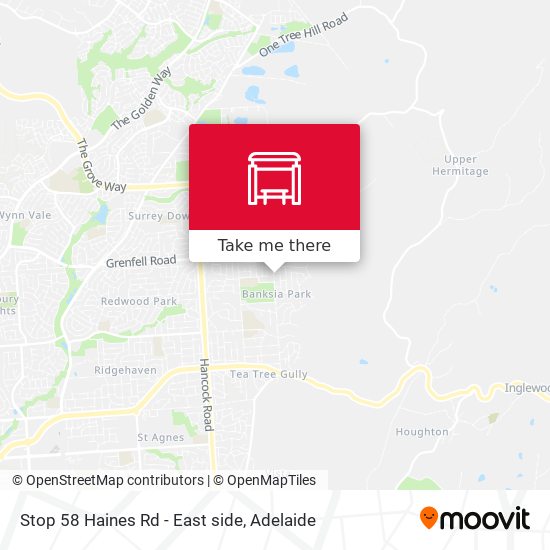 Stop 58 Haines Rd - East side map
