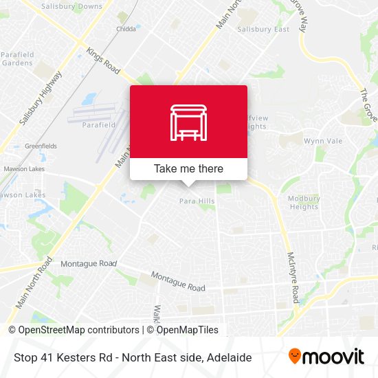 Stop 41 Kesters Rd - North East side map